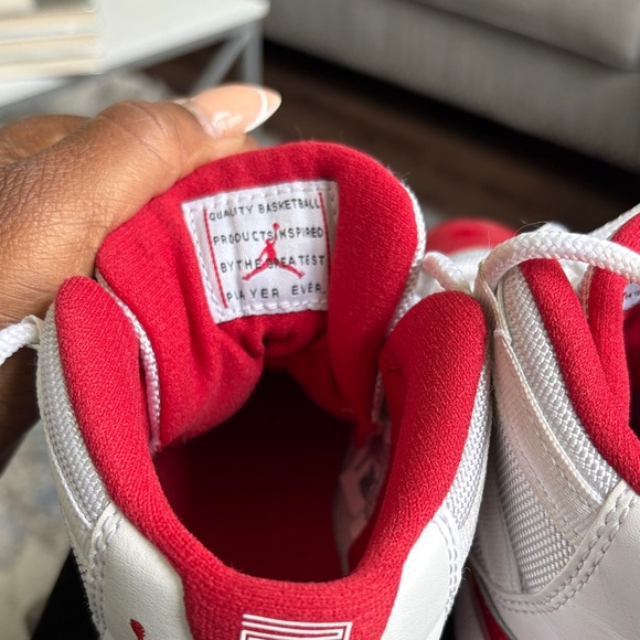 Jordan Kids Red and White Sneakers - Picture 4 of 4